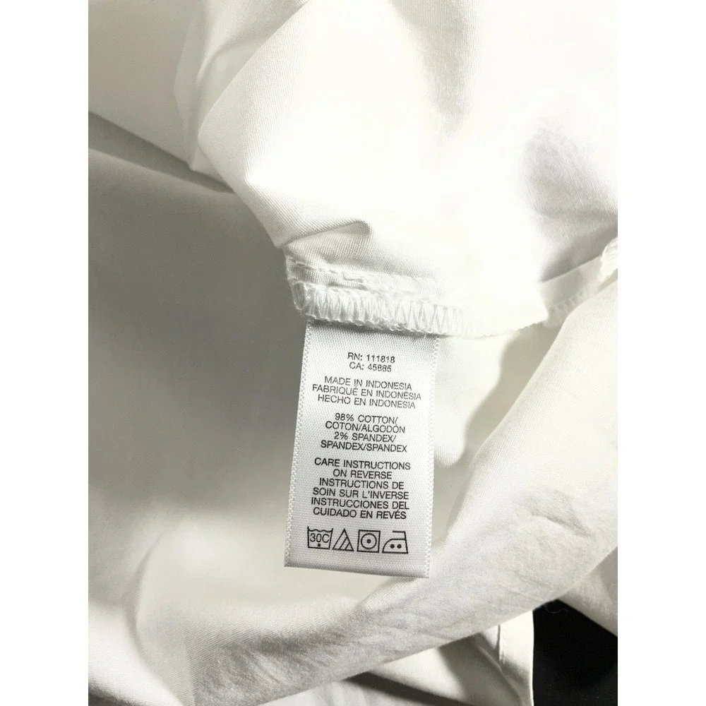 Michael Kors White 1/2 Zip Flip Cuff Sleeve Pockets Top/Blouse Women's Medium